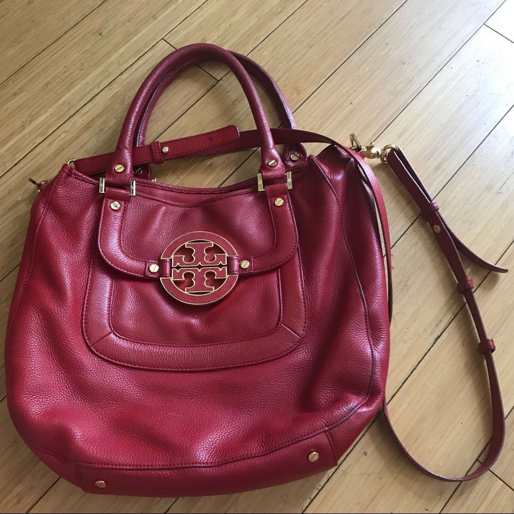 Red Leather Tory Burch Purse